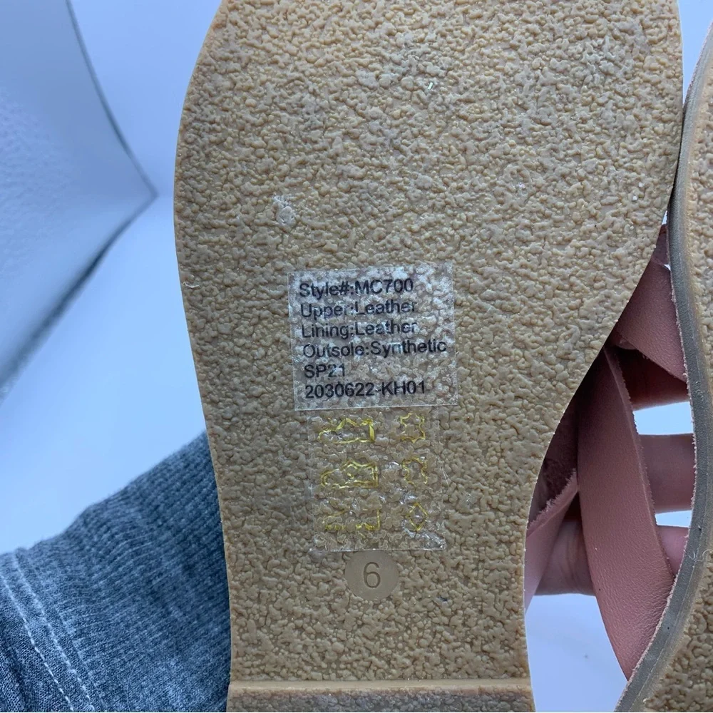 Madewell The Boardwalk Leather Flat Sandals Size 6 NWOB - Picture 7 of 7